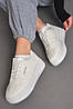 Кросівки жіночі білого кольору на шнурівці 176760P, фото 2