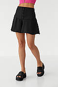 Спідниця-шорти довжини міні на ґудзиках Ello — чорний колір, S (є розміри)