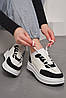 Кросівки жіночі чорно-білого кольору на шнурівці 176820P, фото 2