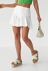 Спідниця-шорти довжини міні на ґудзиках Ello — молочний колір, S (є розміри), фото 3