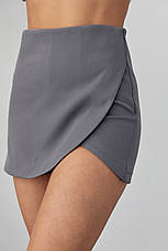 Спідниця-шорти мінідовжини — темно-сірий колір, L (є розміри), фото 2