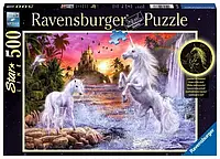 Ravensburger Единороги на реке 2D пазл Светится в темноте 500 деталей (7126555)