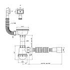 Сифон для кухонної мийки Agua KS02 3 1/2"х40/50 мм з нарізним випуском, з квадратним переливом, фото 3
