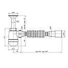 Сифон для раковини Agua TB06 1 1/4" х 40/50 мм з литим випуском, фото 2