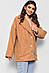 Пальто жіноче напівбатальне вкорочене гірчичного кольору 176724M, фото 2