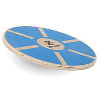Диск балансувальний балансборд дерев'яний WOOD BALANCE BOARD Zelart FI-9666 39x7,5 см синій