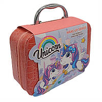 Набор детской косметики с кисточками в саквояже "Princess Unicorn" 7,5х20х14 см Bambi Красный (2000002818069)