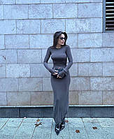 Платье женское макси с вырезами для пальчиков натуральная вискоза 42-46 (2) "BLABLADRESS"