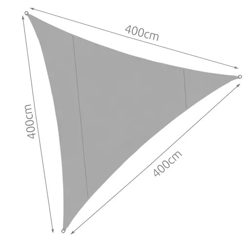 Тент-парус треугольник теневой 4х4х4 м Gardlov, навес от дождя и солнца, Серый (23141) - фото 9 - id-p2151899338