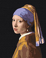 Картина по номерам "Девушка с жемчужной серёжкой. Ян Вермеер" 40х50 см Brushme Разноцветный (2000001525593)