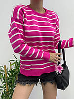 Весенний трикотажный женский полосатый свитер оверсайз, молодежная теплая объемная кофта цвета в ассортименте