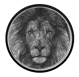 Картина нитками ArtLover Лев з рамкою string art 50 см