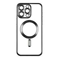 Чехол TPU Metallic Chrome Full Camera with Magsafe для Iphone 15 Pro Max Цвет Chrome Black