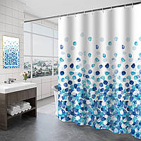 Тканевая шторка для ванной и душа Лепестки 180x200 см
