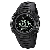 Часы мужские спортивные с компасом Skmei 2147 Compass (Черные с белым циферблатом), часы мужские с датой Черный