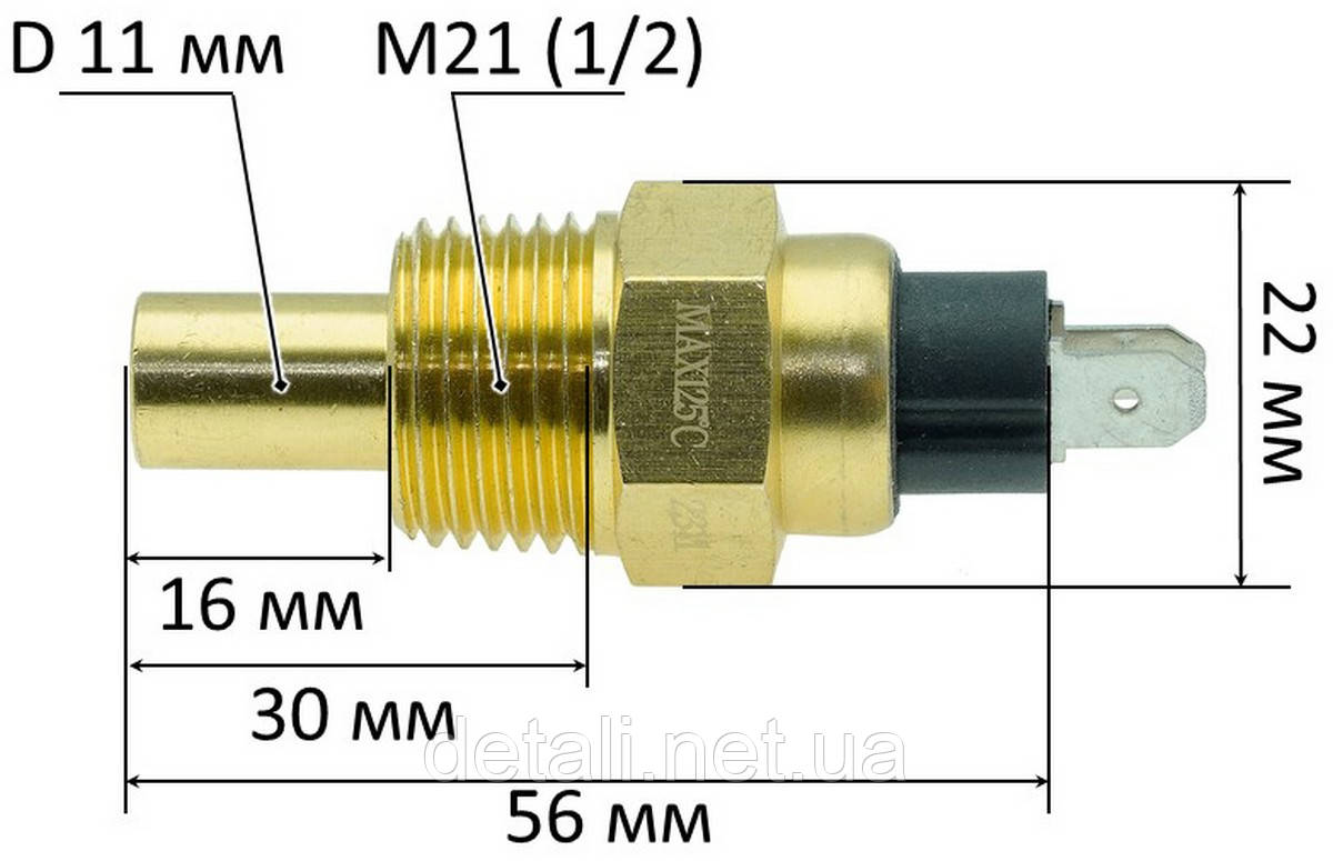 Универсальный датчик температуры воды масла 98°C 24V 1/2 (М21) - фото 2 - id-p1835241422
