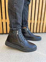 Мужские кожаные ботинки (8025з) 40 VZUTIK Черный (2000002529958)