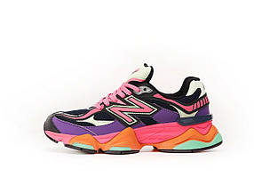 Жіночі Кросівки New Balance 9060 Black Purple Pink / Нью Беланс 9060 Чорні з Фіолетовим та Рожевим