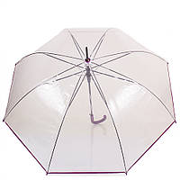 Жіноча парасолька-тростина напівавтомат (U40970-4) 105 см Happy Rain Прозора (2000001299968)