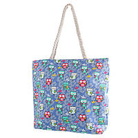 Женская пляжная тканевая сумка (3DETAL1812-2) 42х36х10,5 см Valiria Fashion Голубой (2000001456262)