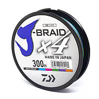 Шнур Daiwa J-Braid X4E 0.13мм 300м Multi Color (2201422 12745-113) ON, код: 7715921