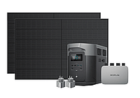 EcoFlow PowerStream - мікроінвертор 800W + зарядна станція Delta Max 2000 + 2 x 400W стаціонарні сонячні панел