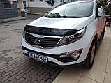 Дефлектор капота (EuroCap) для Kia Sportage 2010-2015 рр, фото 4