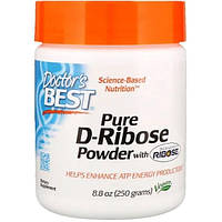 Тонизирующее средство Doctor's Best Pure D-Ribose Powder with Bioenergy Ribose, 8.8 oz 250 g AM, код: 7676887