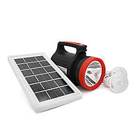 Переносний ліхтар LX-1902+Solar, 3 режими, сонячна панель, вбудований акум 7200mAh, 2 лампочки 3W, СЗП,