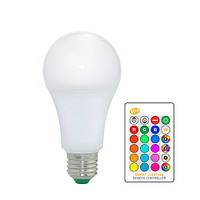 Светодиодная E27 LED RGB 5Вт лампа, 16 цветов с пультом ДУ hm