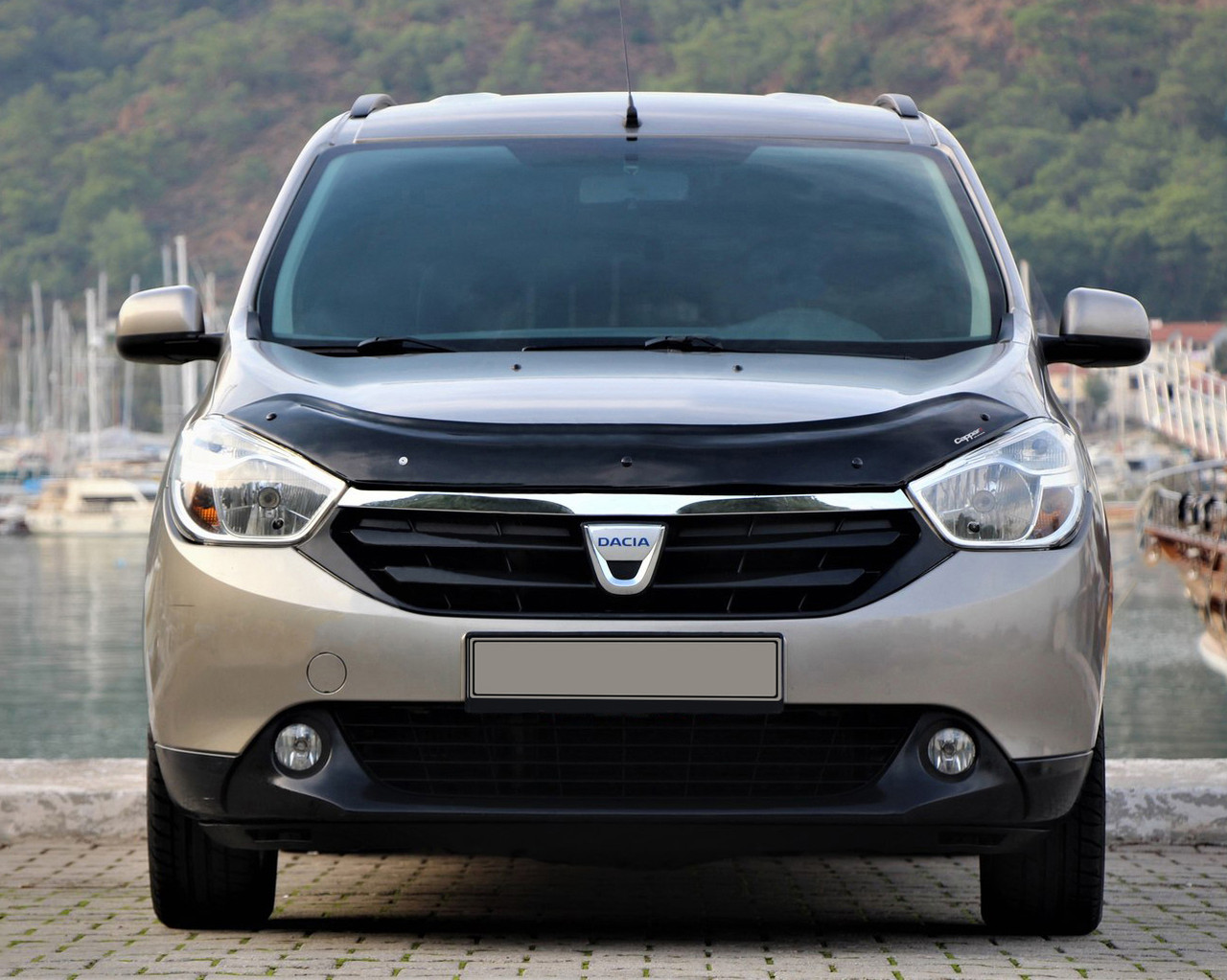 Дефлектор капоту (EuroCap) для Dacia Lodgy 2012-2022 рр, фото 1