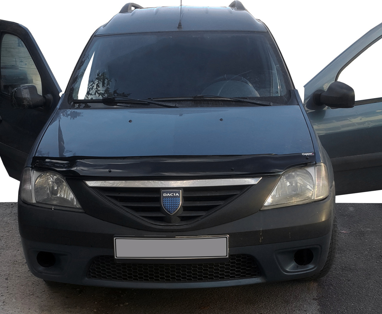 Дефлектор капоту (EuroCap) для Dacia Logan MCV 2004-2014 рр, фото 1