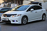 Дефлектор капоту (EuroCap) для Honda Civic Sedan IX 2011-2016 рр, фото 3