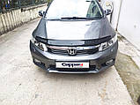 Дефлектор капоту (EuroCap) для Honda Civic Sedan IX 2011-2016 рр, фото 8