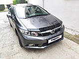 Дефлектор капоту (EuroCap) для Honda Civic Sedan IX 2011-2016 рр, фото 10