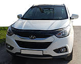 Дефлектор капоту (EuroCap) для Hyundai IX-35 2010-2015 рр, фото 5