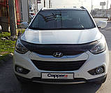 Дефлектор капоту (EuroCap) для Hyundai IX-35 2010-2015 рр, фото 6