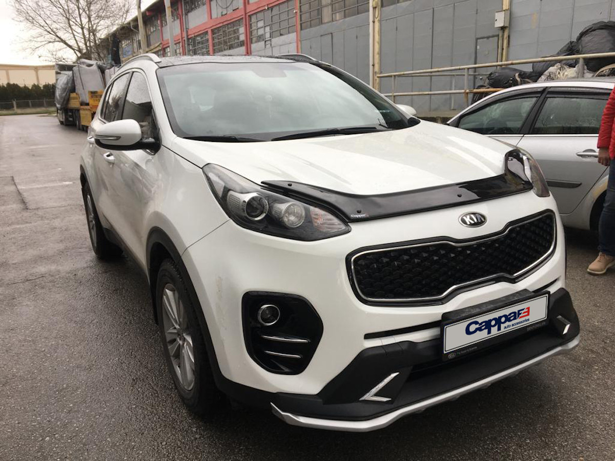 Дефлектор капоту (EuroCap) для Kia Sportage 2015-2021 рр, фото 1