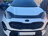 Дефлектор капоту (EuroCap) для Kia Sportage 2015-2021 рр, фото 4