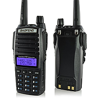 Бездротова рація Baofeng UV82-5W з дисплеєм, FM-радіо, корпус пластмас, частота 400-470MHz, Black, BOX