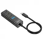 USB-хаб Hoco Easy mix 4-in-1 HB25 Black (Type-C to USB3.0+USB2.0*3), фото 3