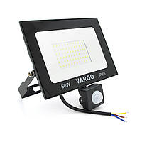 Прожектор LED з датчиком руху Vg-50W, IP65, 6500 K, 2700 Лм. Box