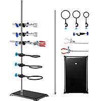 Лабораторная подставка VEVOR, лабораторная подставка для реторты 1 комплект, стальная лабораторная подставка с