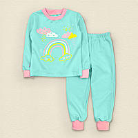 Пижама детская с начесом Dexters для девочек rainbow 98 см ментол (131503968316) IB, код: 8335224