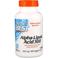 Альфа-липоевая кислота Doctor's Best Alpha-Lipoic Acid 300 mg 180 Veg Caps DRB-00277 OD, код: 7517637