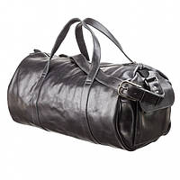 Большая кожаная дорожная сумка чёрного цвета Grande Pelle 760610 Отличное качество