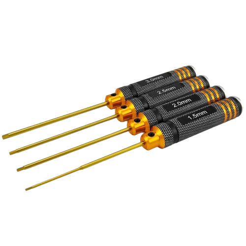 Викрутки шестигранні набір 4шт з титановим покриттям для радіокерованих моделей