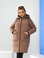 Женское зимнее пальто плащевка на синтепоне 250 размеры батал
