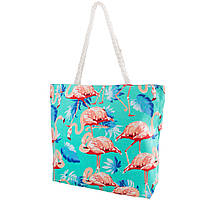 Женская пляжная тканевая сумка (3DETAL1812-3) 42х36х10,5 см Valiria Fashion Голубой (2000001456255)