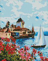 Алмазная мозаика на подрамнике Яркая Швейцария Идейка AMO7237 40х50 см